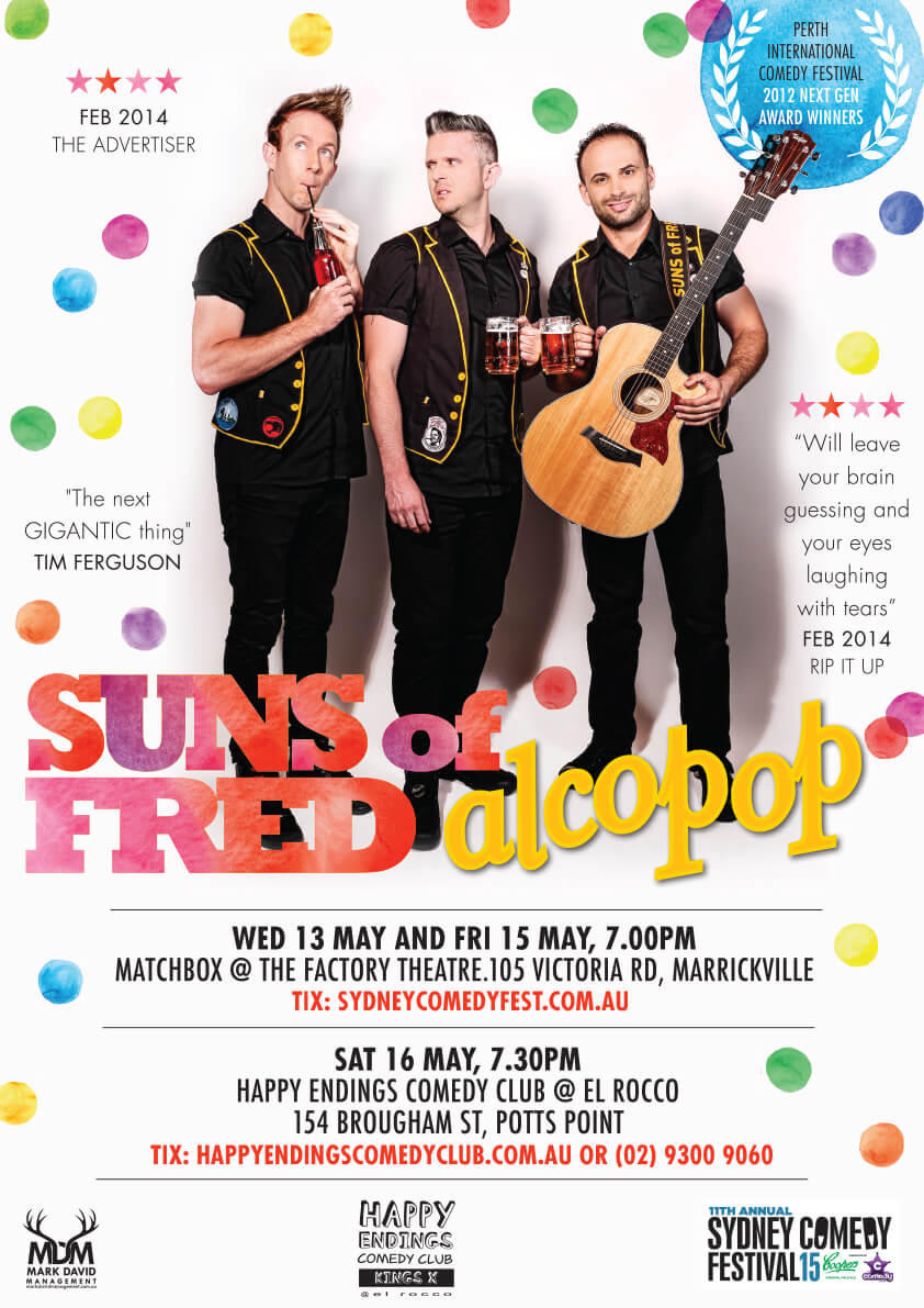 $25 2015 Sydney Comedy Festival Suns Of Fred - AlcoPOP